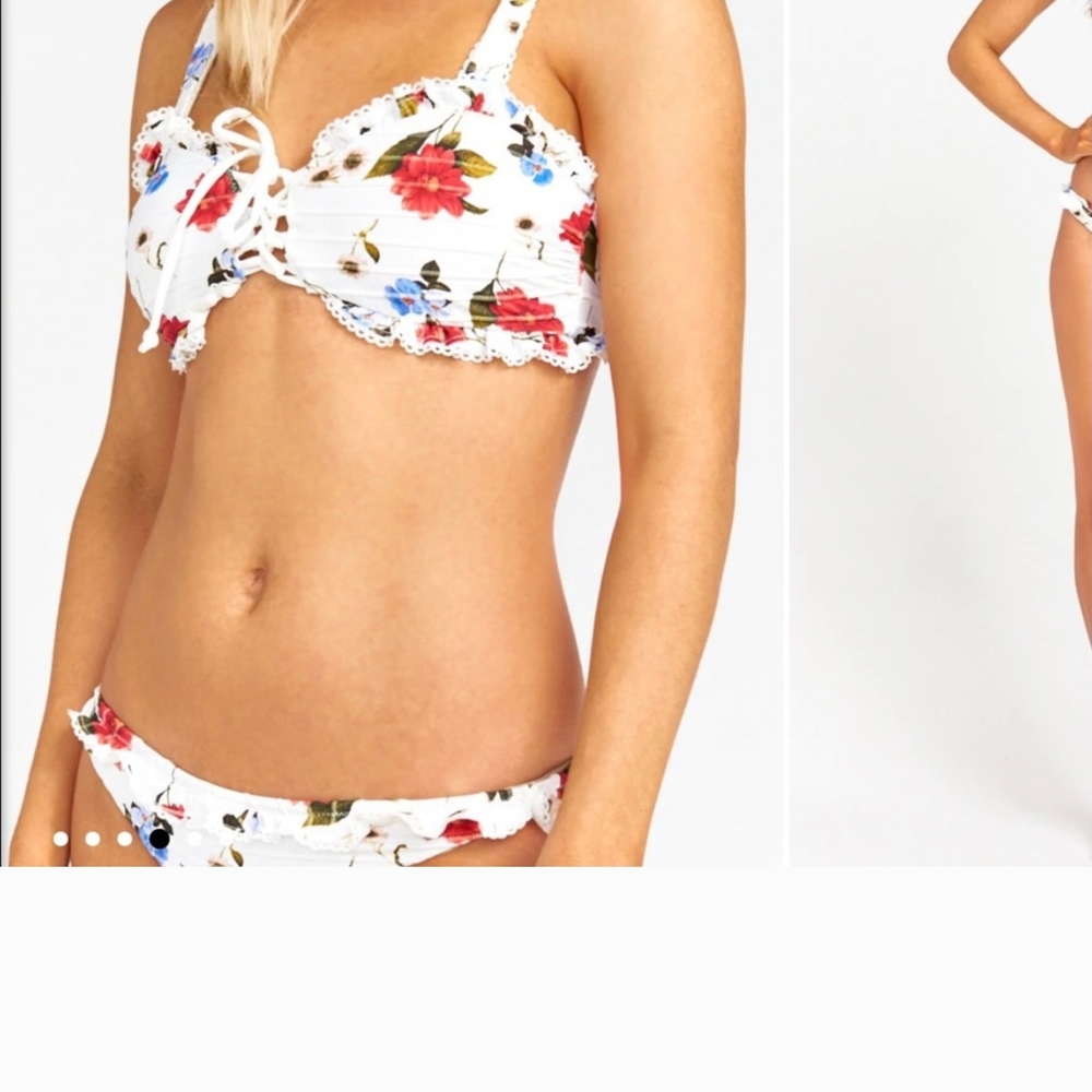 Show Me Your MuMu Floral Bikini Set - White and Red